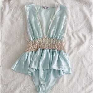 Vintage Lily of France Satin Sleep Romper - Size Small